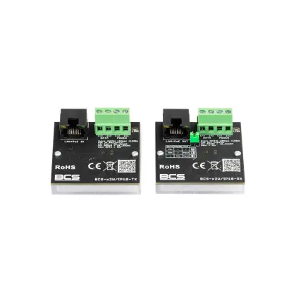 BCS-X2W/IP10 Sada aktivních převodníků pro přenos dat ze sítě Ethernet a napájení PoE