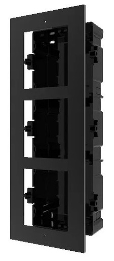 [DS-KD-ACF3/black] zápustná instalační krabička s rámečkem pro 3 moduly, černá, 2.gen.